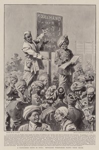 Een renbaanscène in India, Bengaalse bookmakers aan het werk door William T. Maud